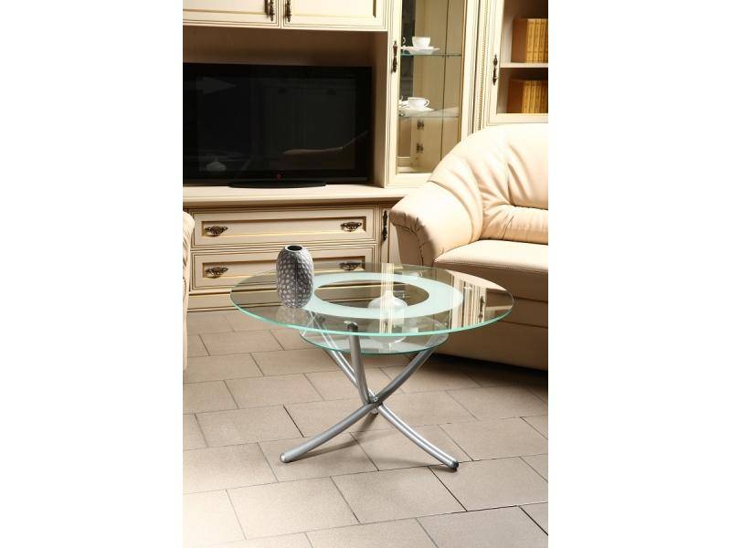 стол журнальный дуэт 4 металлик/ прозрачное в Нижневартовске