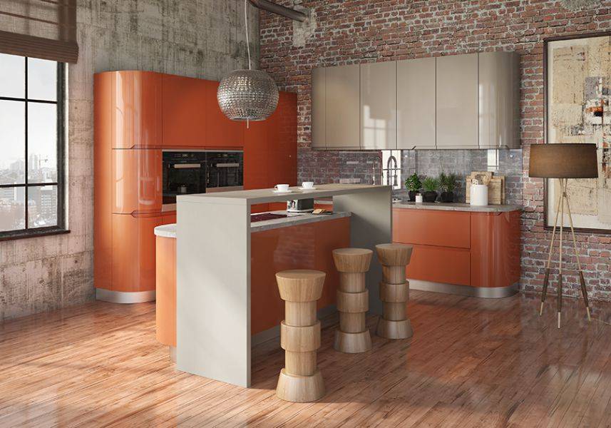 современная кухня интегра с островом в Нижневартовске