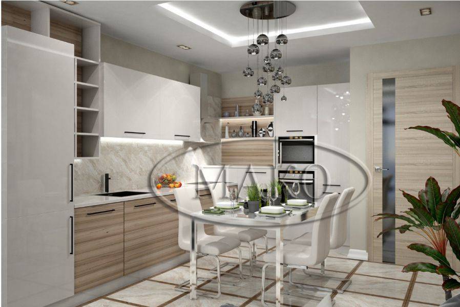 современная светлая кухня в Нижневартовске