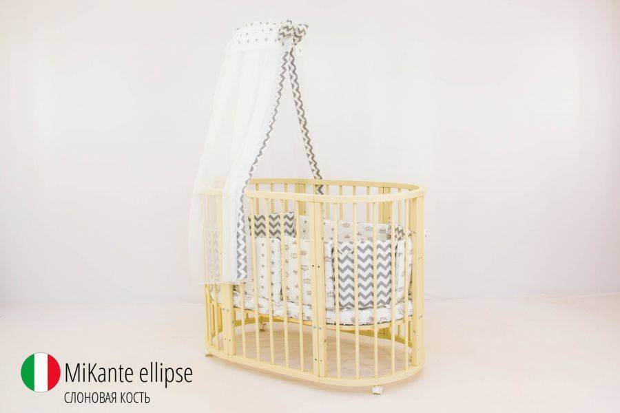 детская кроватка трансформер 6 в 1 mikante слоновая кость в Нижневартовске