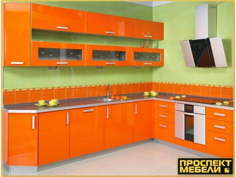 кухня оранжевая угловая в Нижневартовске