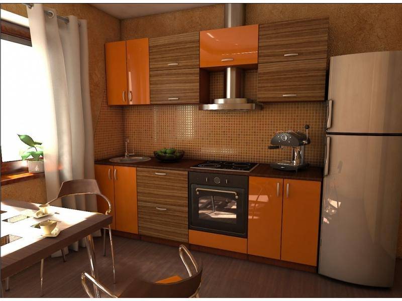 кухня оранжевая прямая в Нижневартовске