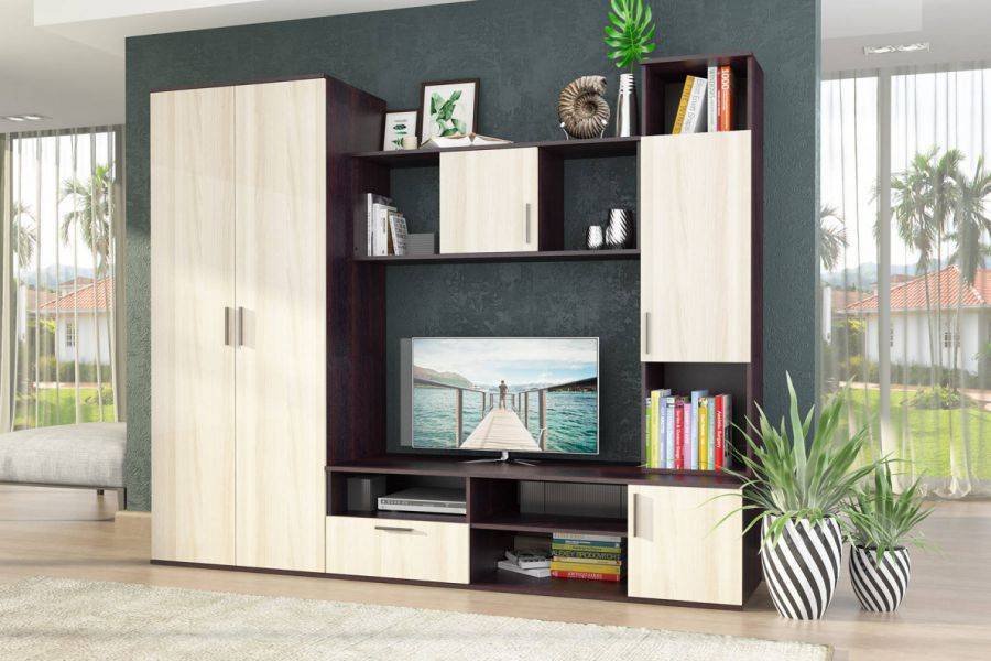 стенка мелани дуб феррара/ясень шимо светлый в Нижневартовске