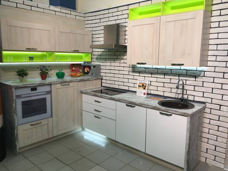 кухня фасад 22 мм дуб шамони светлый + uv- лак белый скандинавский в Нижневартовске