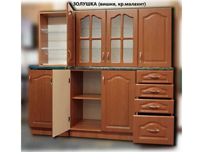 кухня прямая золушка мдф (вишня) в Нижневартовске