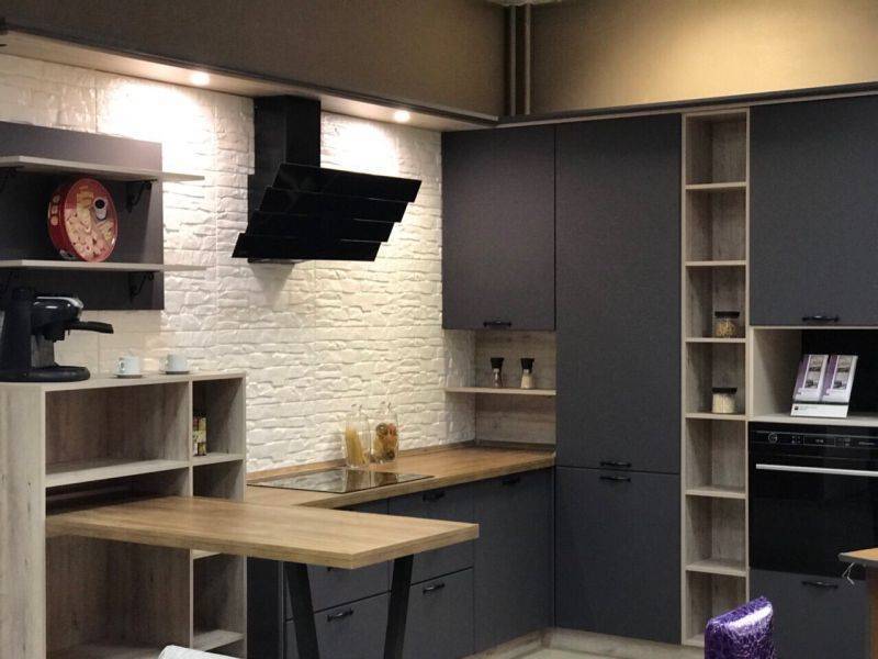 угловая кухня пленка пвх - графит в Нижневартовске