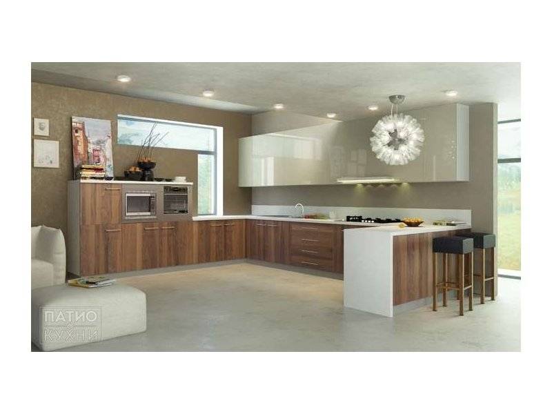 кухня marrone угловая (коричнево-белая) в Нижневартовске