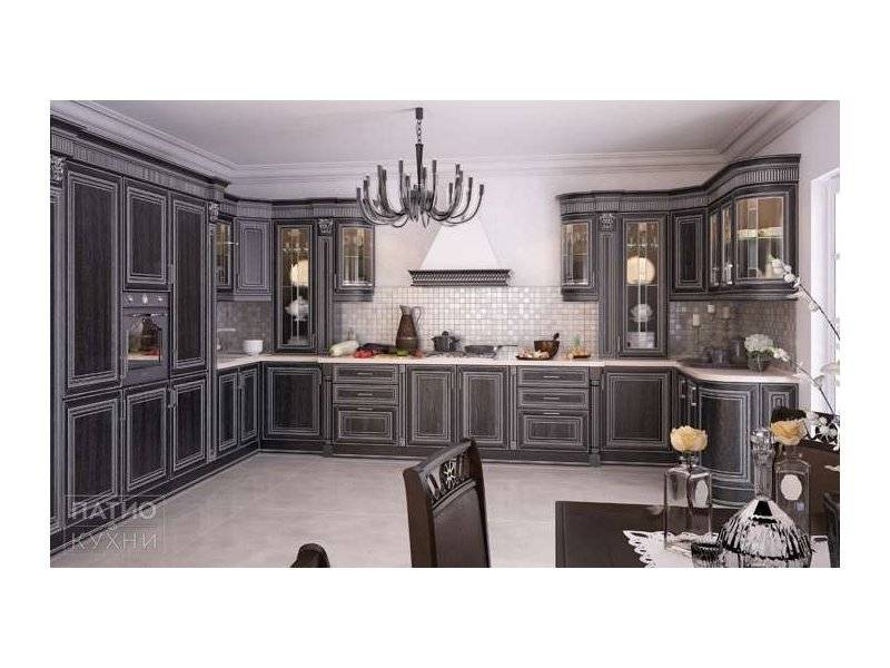кухня классика gagliano угловая (патина серебро) арт. 99 в Нижневартовске