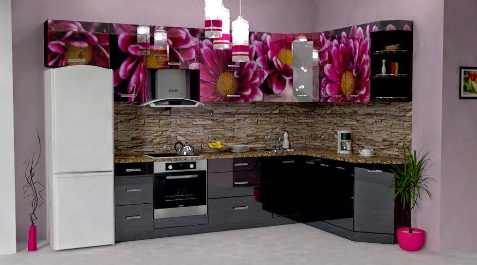 угловая кухня с фотопечатью в Нижневартовске