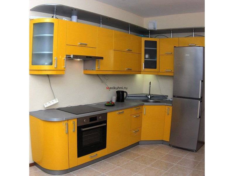 кухня угловая мдф желтый глянец в Нижневартовске