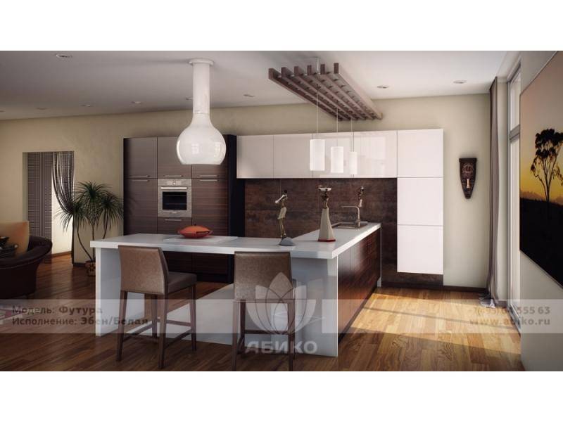 кухня футура эбен/белая в Нижневартовске