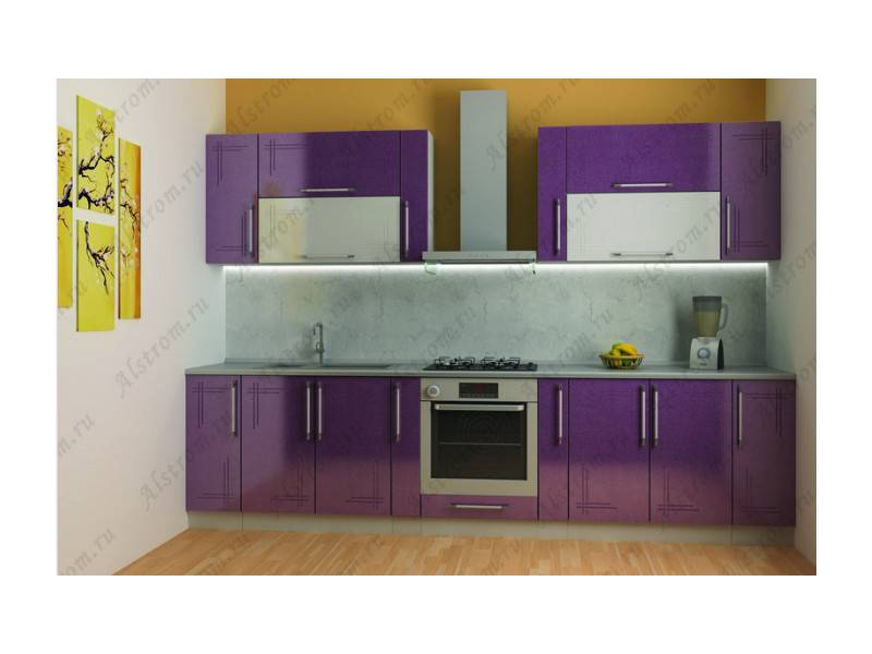 кухня прямая мдф хаси гл. металлик в Нижневартовске