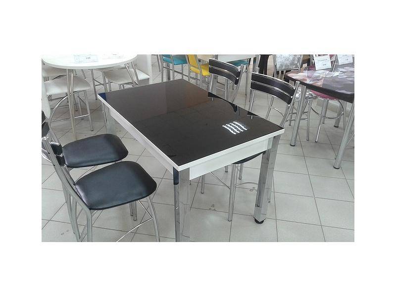 стол обеденный квадро черное стекло в Нижневартовске