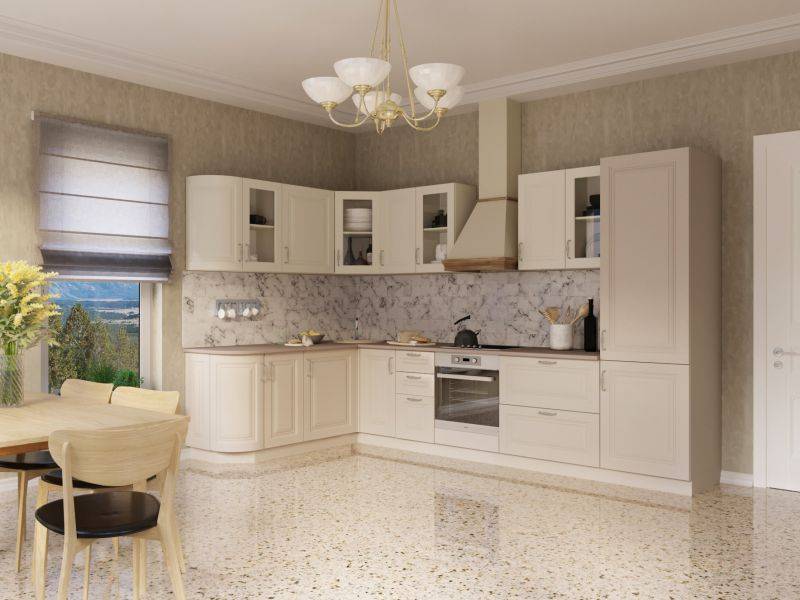 угловая классическая кухня мдф в Нижневартовске