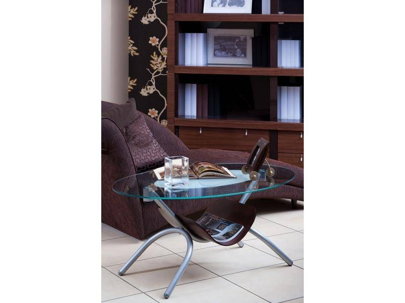 стол журнальный дуэт 2 металлик/прозрачное в Нижневартовске