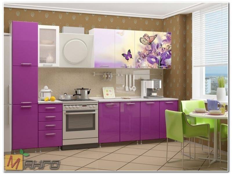 прямая кухня весна с фотопечатью в Нижневартовске