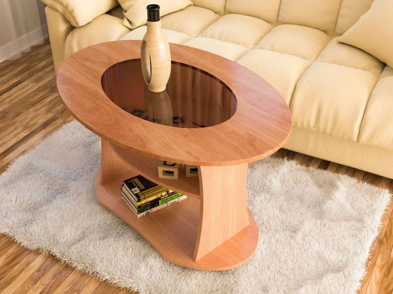 стол журнальный мдф со стеклом в Нижневартовске