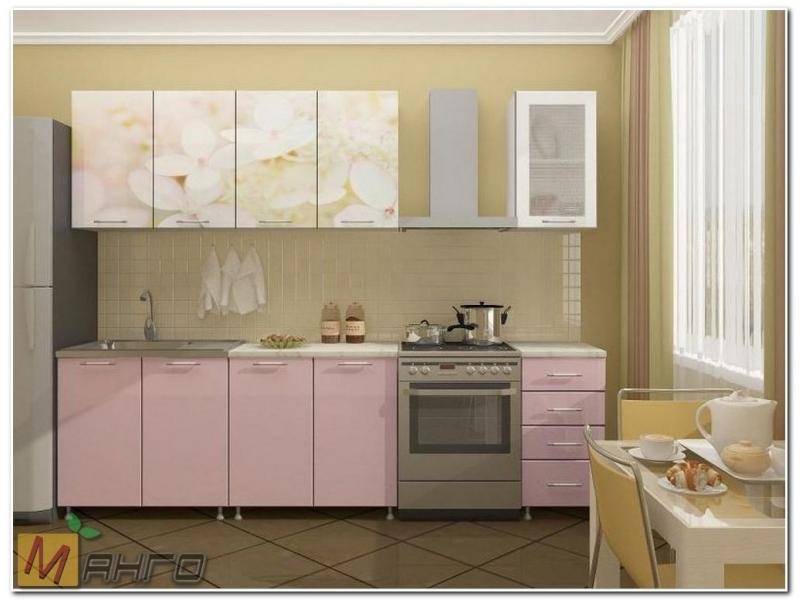 кухня вишневый сад с фотопечатью в Нижневартовске