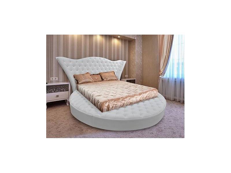 белая круглая кровать flora в Нижневартовске