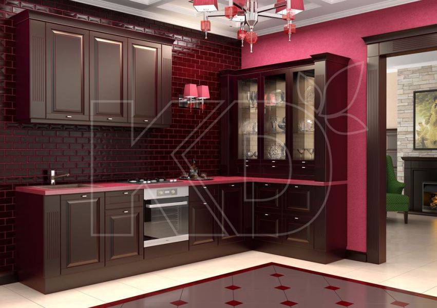 кухня вильгельм тёмный из дуба в Нижневартовске