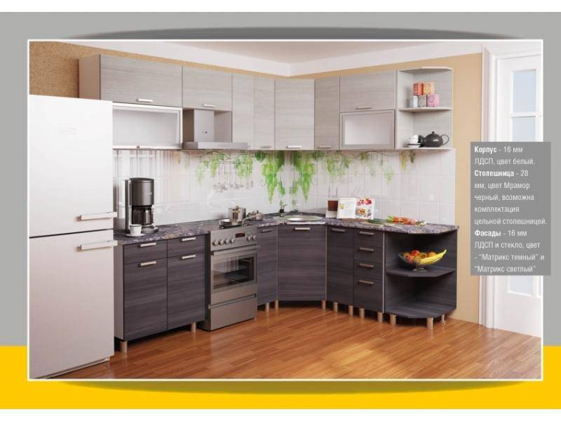 кухонный гарнитур угловой с лдсп фасадами в Нижневартовске