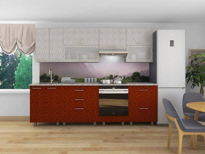 кухня прямая марта белая роза красная роза в Нижневартовске