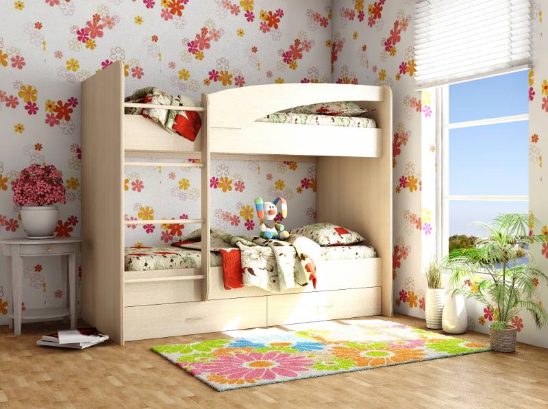 кровать двухъярусная млечный дуб 1 в Нижневартовске