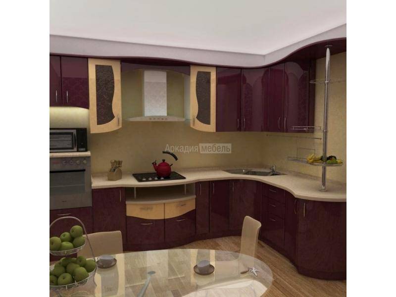 кухня с гнутым фасадом волна 1 в Нижневартовске