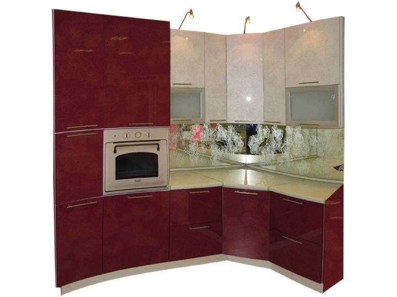 кухня угловая красный белый цветок в Нижневартовске