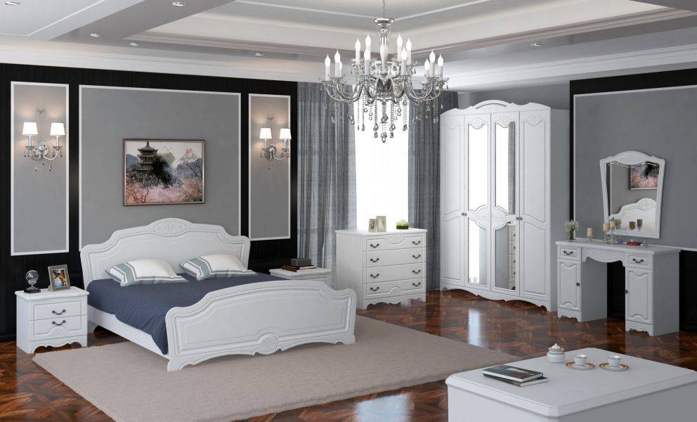 спальный гарнитур лотос белый в Нижневартовске