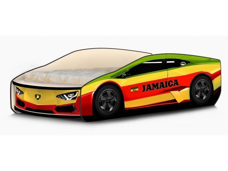 кровать-машина ламбо ямайка жёлто-красный в Нижневартовске