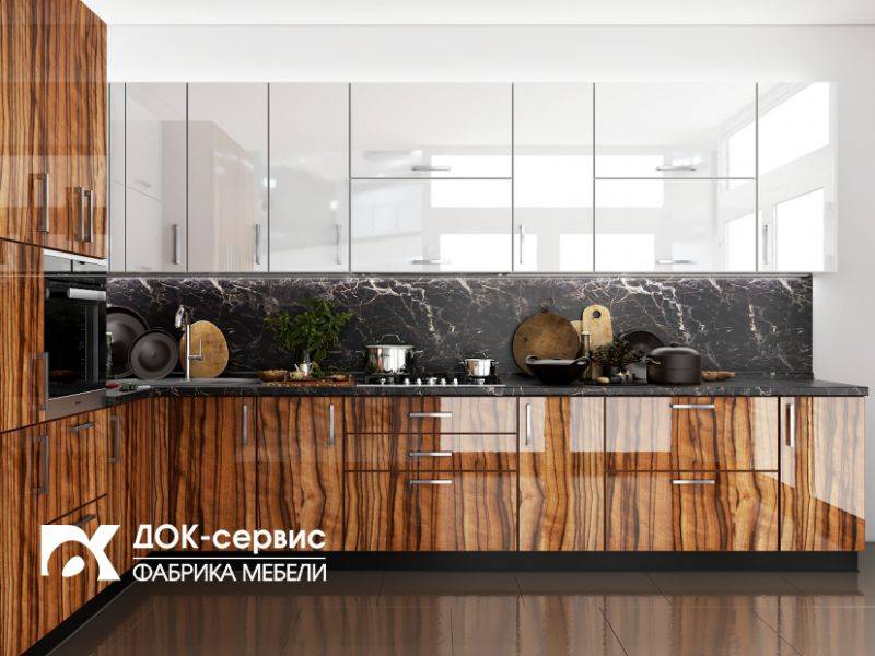 угловая глянцевая кухня в Нижневартовске