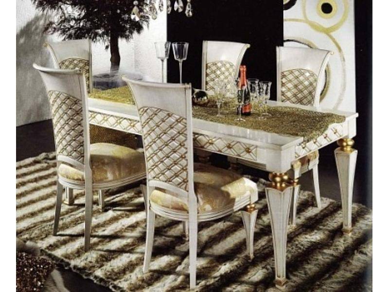 стул p7c белый с патиной и золотыми деталями/ ткань uph gene 3011 в Нижневартовске