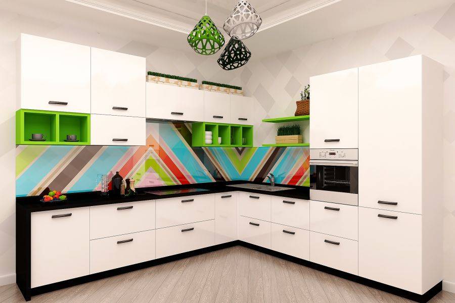 яркий угловой кухонный гарнитур в Нижневартовске