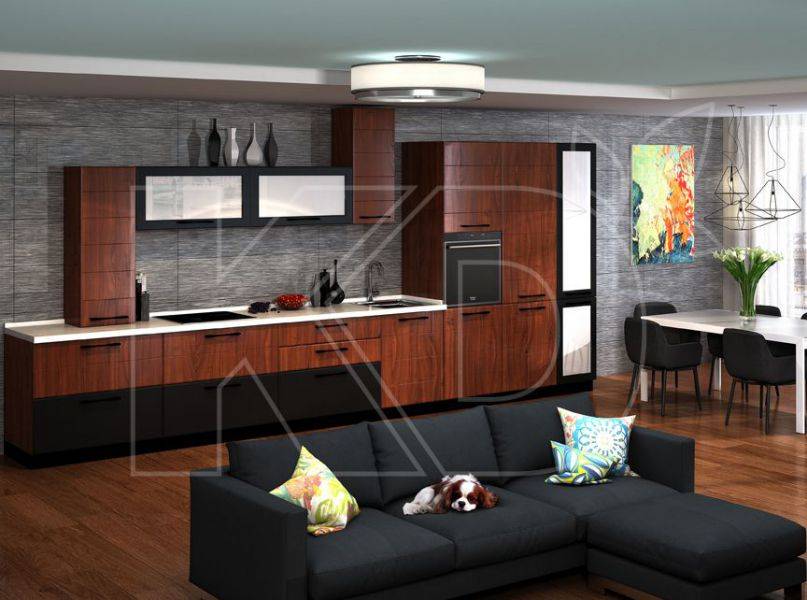 кухня прямая коричневая ирма в Нижневартовске