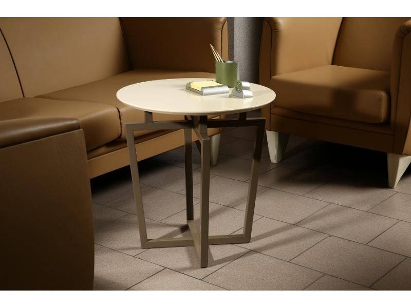 стол журнальный рилле 440 бук/бежевый (круглое) в Нижневартовске