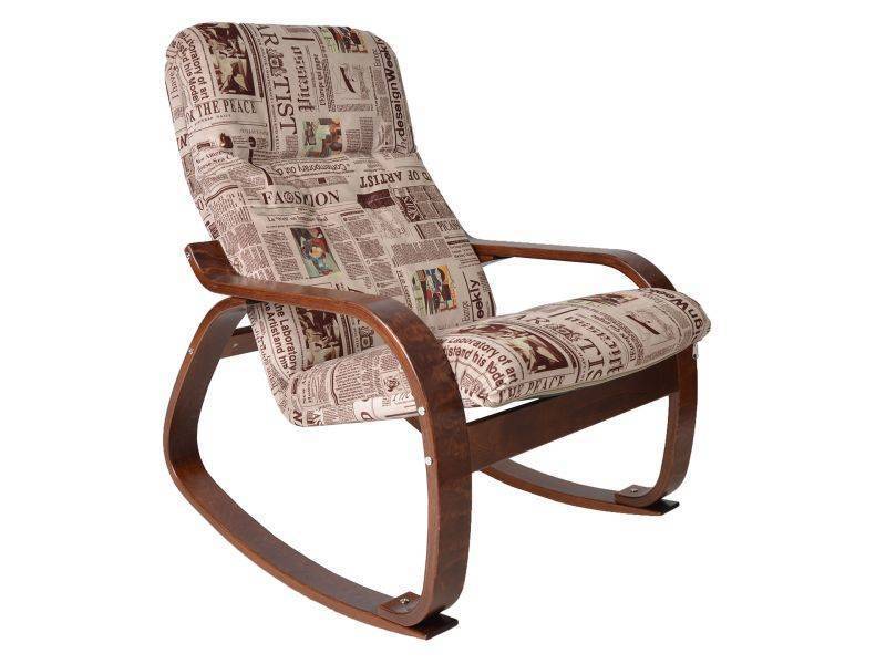 кресло-качалка сайма ткань газета, каркас вишня в Нижневартовске