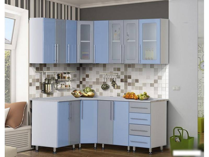 голубая кухня из мдф ника-1 в Нижневартовске