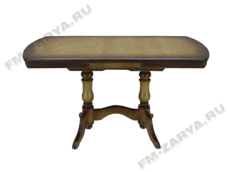 стол 2-х балясный, раздвижной, фигурный обклад из массива в Нижневартовске