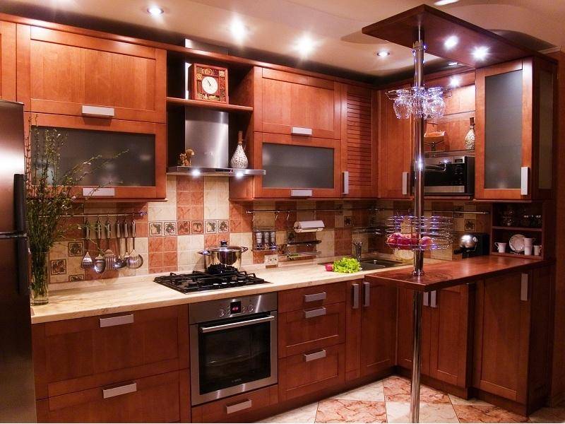 кухонный гарнитур береза цвет миланский орех в Нижневартовске