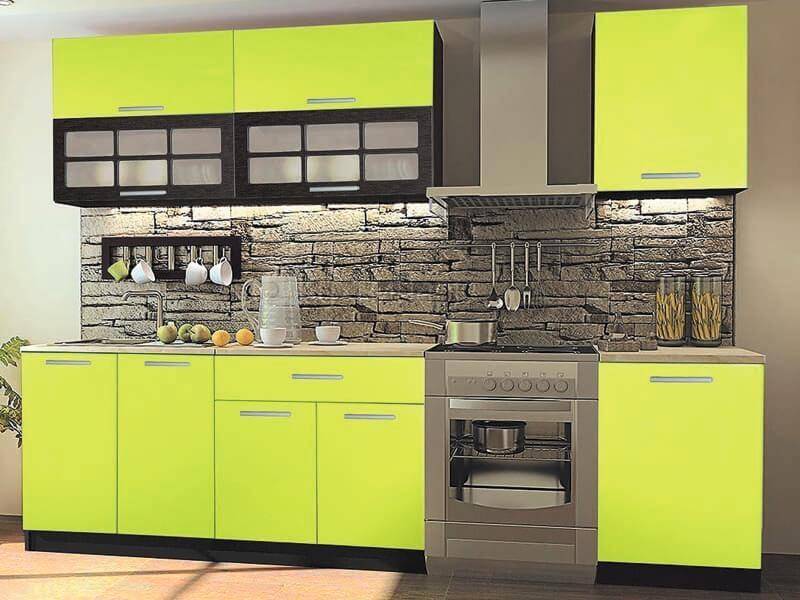 прямой кухонный гарнитур лайм матовый пвх в Нижневартовске