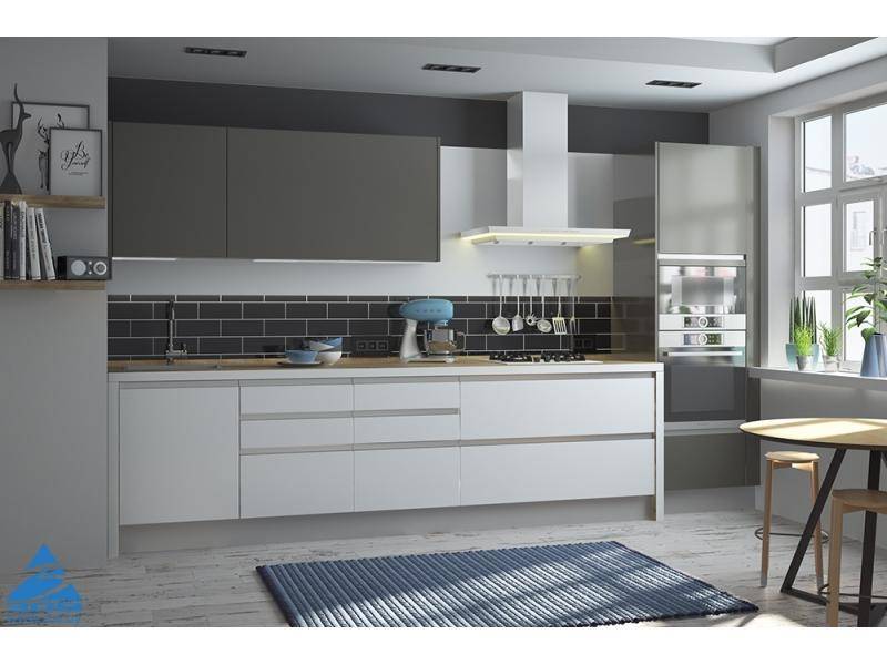 кухня с фасадом акрил белый / пепел в Нижневартовске