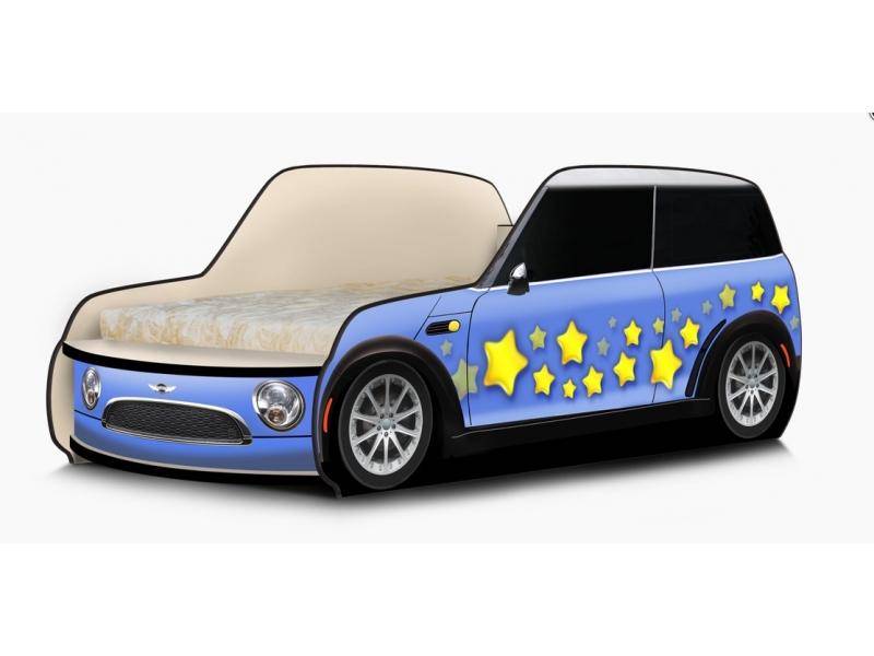 кровать-машина мини звёздочки синий в Нижневартовске