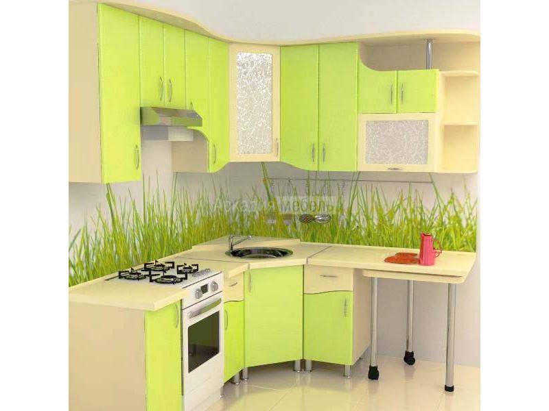 яркий салатовый кухонный гарнитур арт-модерн 5 в Нижневартовске