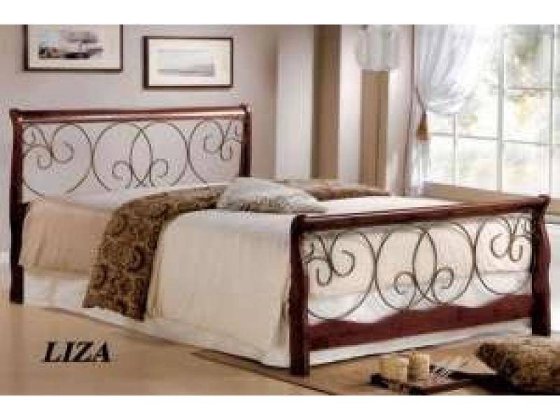 кровать wf liza (160*200) walnut/rusty black в Нижневартовске