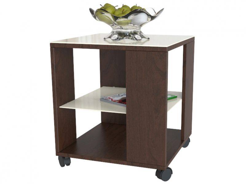 стол журнальный beautystyle 6 темно-коричневый/стекло бежевое в Нижневартовске