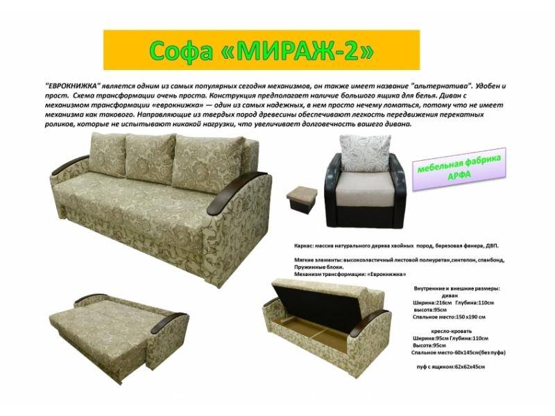 прямая софа мираж-2 в Нижневартовске