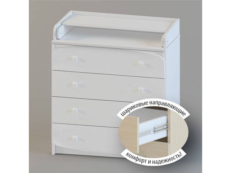 комод детский 80-4 щелкунчик белый в Нижневартовске