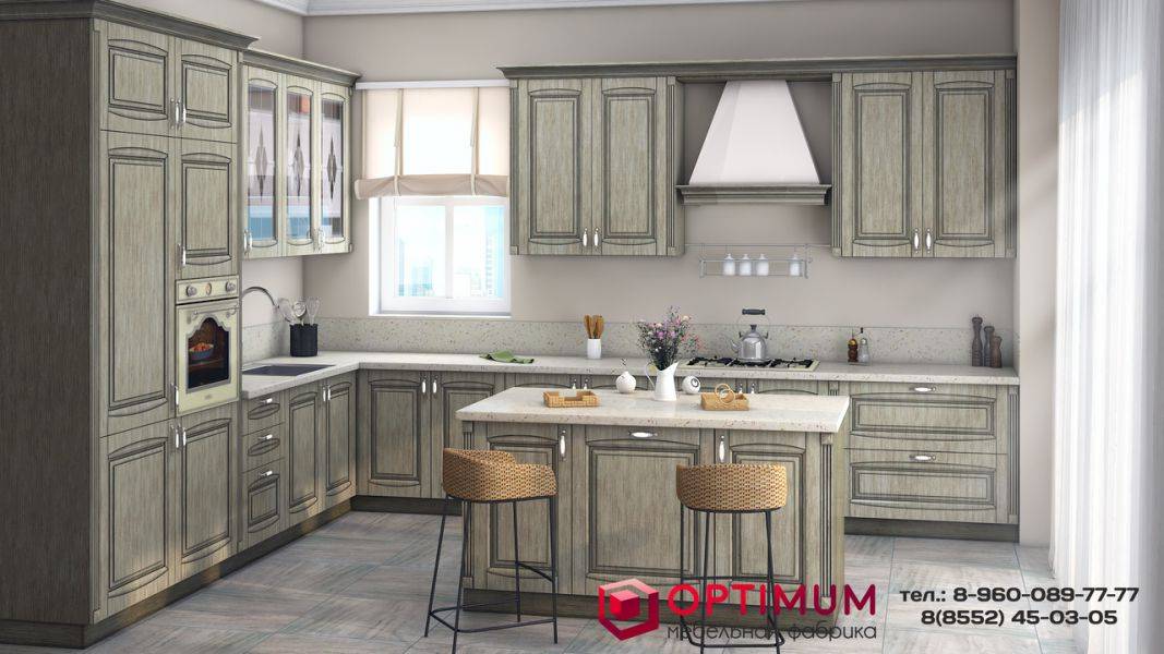 угловая кухня с островом флоренция в Нижневартовске