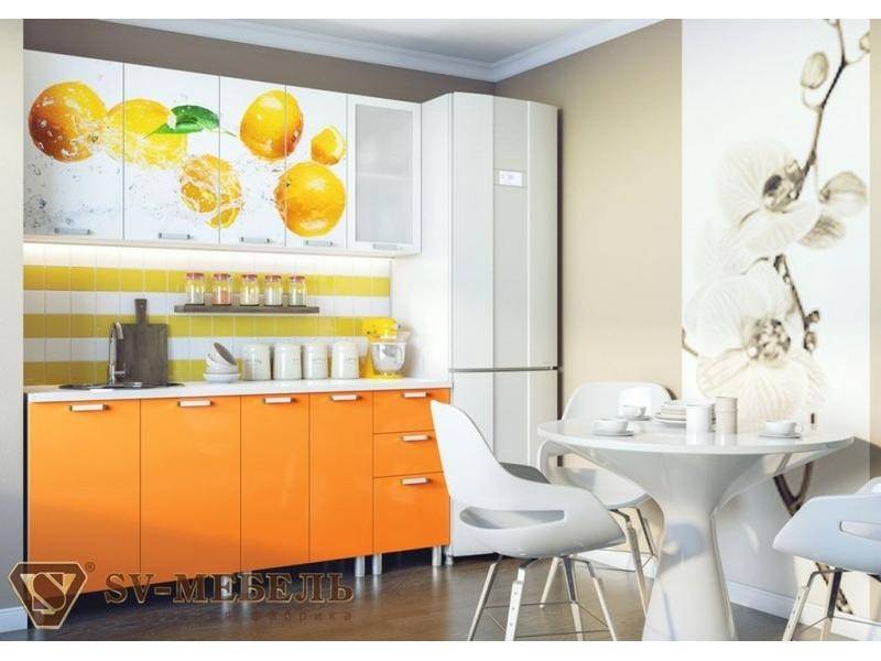 кухня с фотопечатью апельсин в Нижневартовске